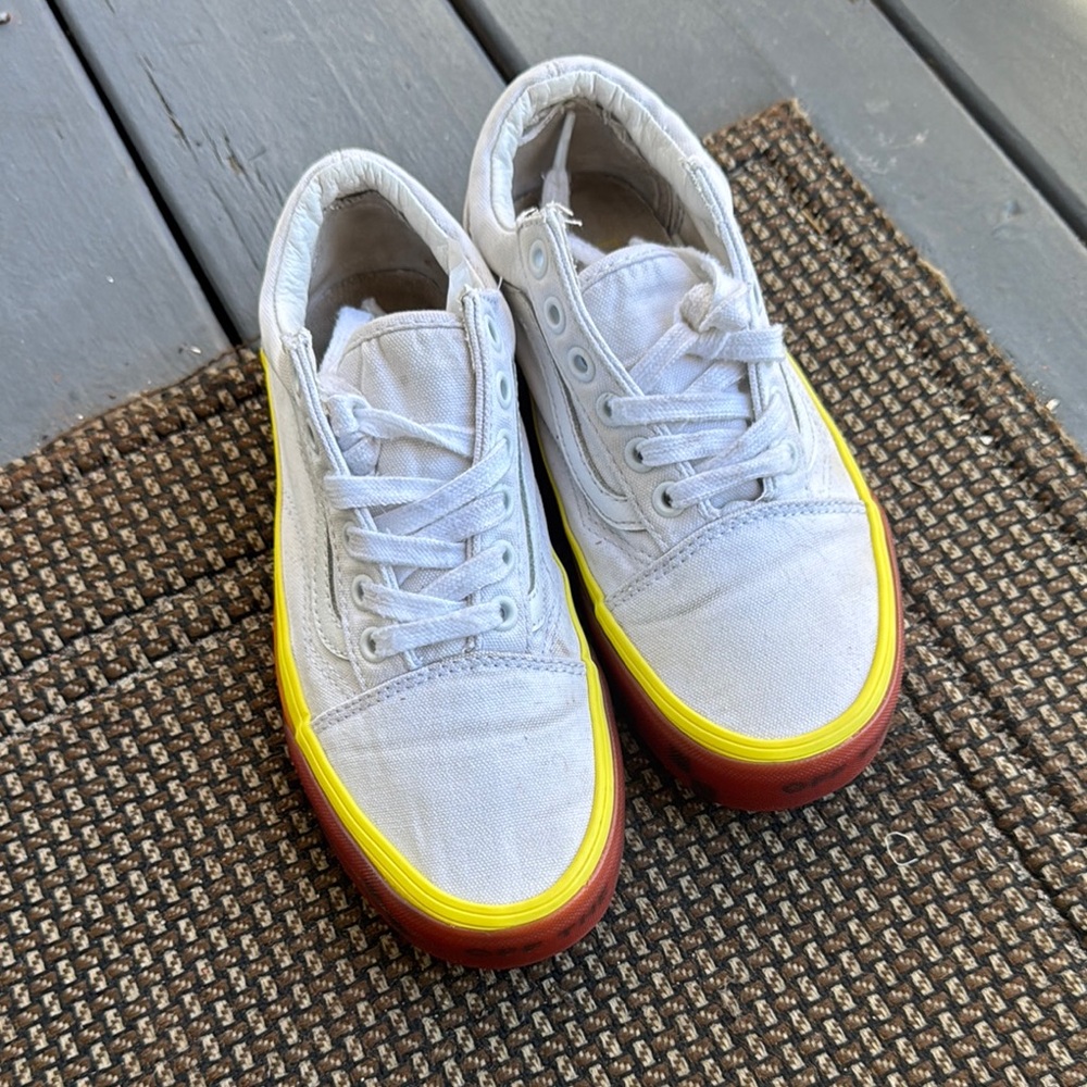 Vans Old Skool OFF THE__  Orng Translucent Sidewall White Canvas Men5 Women6.5